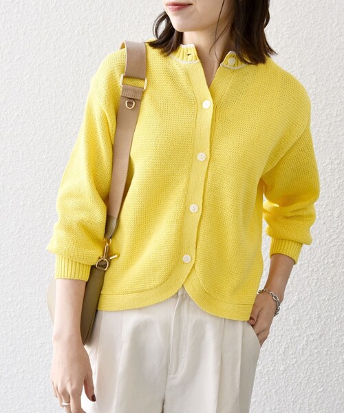 SHIPS any 「SHIPS any」 ニットカーディガン ONE SIZE イエロー