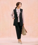 スラックス パンツ ウツクシルエットテーパード...の詳細画像5