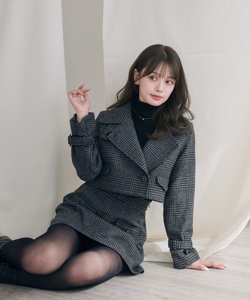 fupel セットアップ 3way short stand collar coat setup / 3way