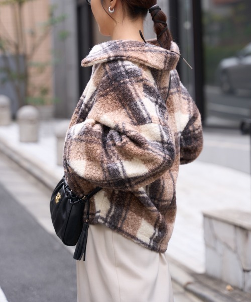 TRIANGLE PALETTE ブルゾン アウター チェック柄 ショート丈