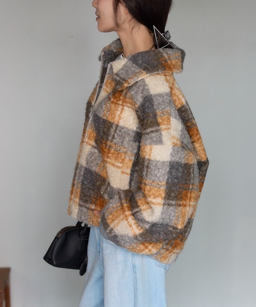 TRIANGLE PALETTE ブルゾン アウター チェック柄 ショート丈
