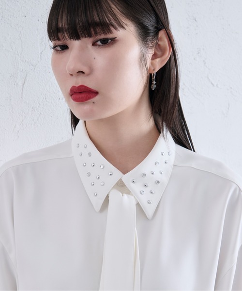 「Ellno Loset」 半袖シャツ LARGE チャコールグレー メンズ_画像2