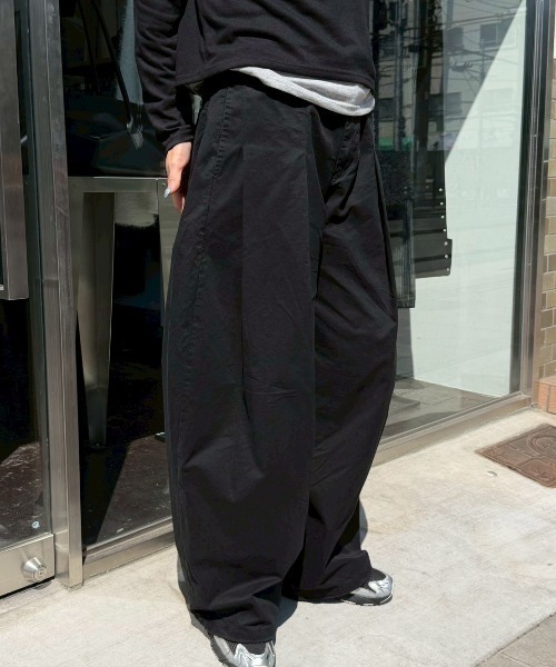 チノパン 「Chikashitsu +」pleats chino wide pants / 「チカシツプラス」プリーツチノワイドパンツ_7
