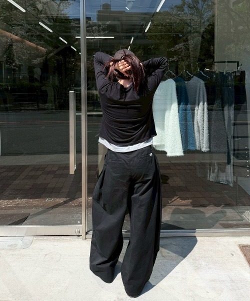 チノパン 「Chikashitsu +」pleats chino wide pants / 「チカシツプラス」プリーツチノワイドパンツ_4