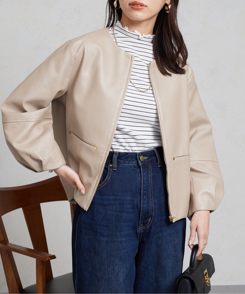 「Chez toi」 ブルゾン FREE アイボリー レディースの画像4