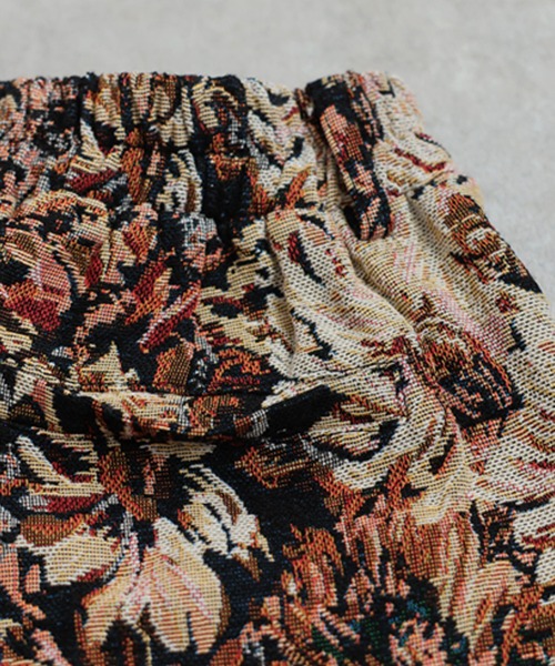 antiqua（アンティカ） パンツ 大柄 ジャガード ワイドパンツ