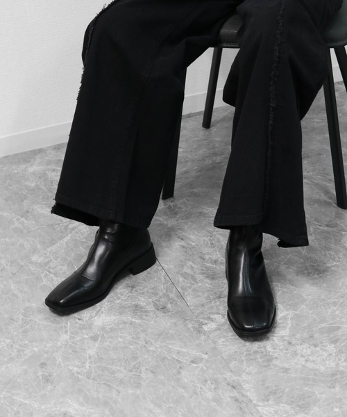 THE CELL. ブーツ スクエアトゥショートブーツ SQUARE TOE ANKLE BOOTS
