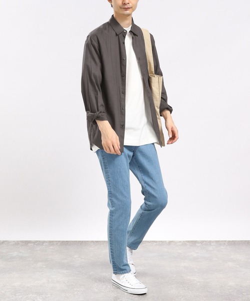 「GLOBAL WORK Smile Seed Store」 長袖シャツ MEDIUM セージグリーン メンズ_画像7