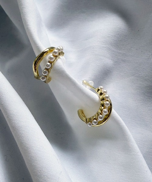 lus.（ラスドット） ピアス パールダブルラインピアス レディース 
