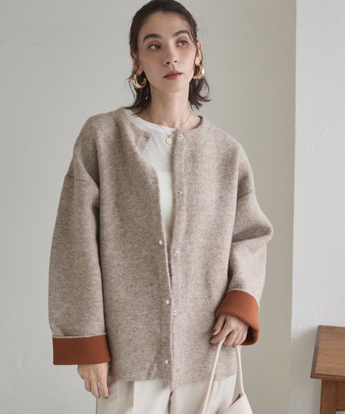 「ANGIE」 ニットカーディガン FREE チャコール レディース_画像5