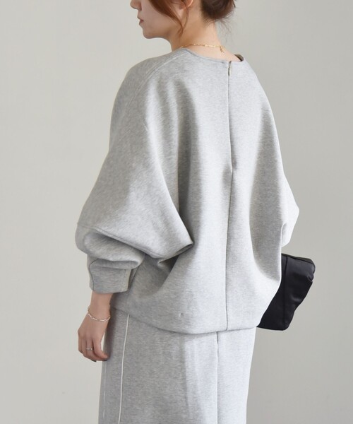 フルール・ド・リス刺繍 グレー長袖カットソー L ガルフィー quaranciel 長袖カットソー ONE SIZE ライトグレー レディース