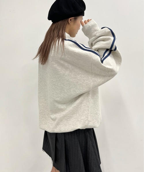 「WHO'S WHO gallery」 「sloppy」スウェットカットソー FREE ネイビー レディース_画像9