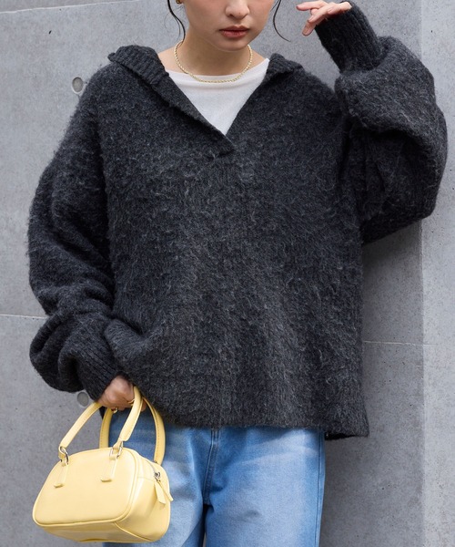 「MONO-MART」 長袖ニット FREE ブルー レディースの画像5