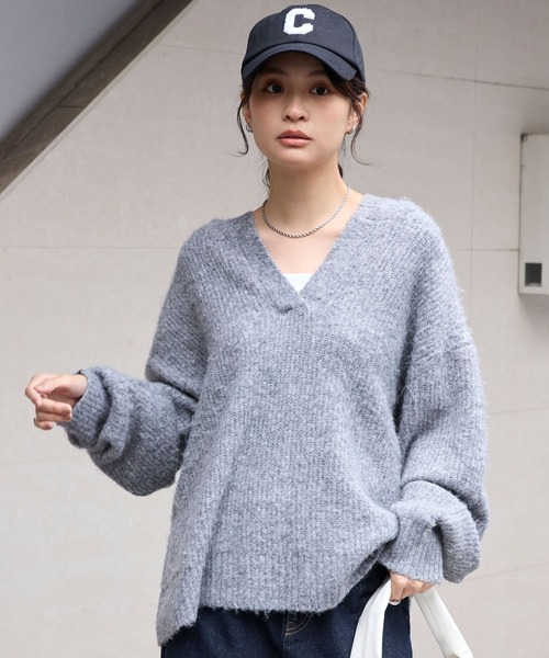 「MONO-MART」 長袖ニット FREE ブルー レディースの画像10