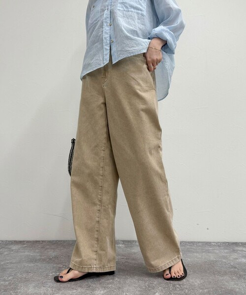 「fredy emue」 デニムパンツ 36 ベージュ レディース_画像3