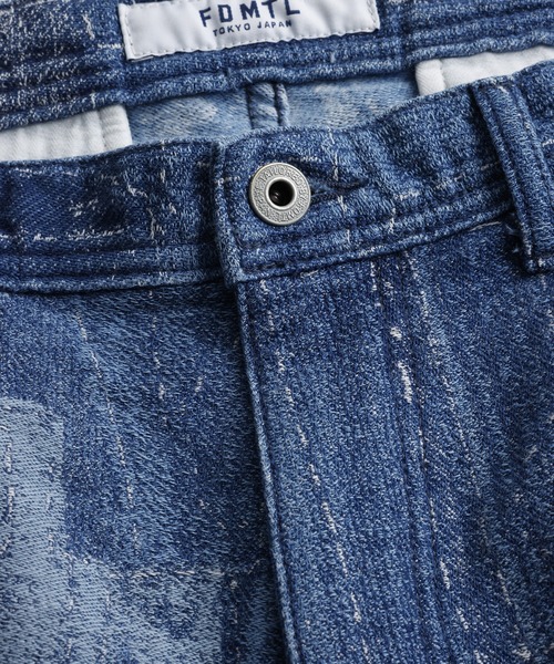 ワイドパンツ ジーンズ FDMTL/ファンダメンタル/BORO JACQUARD CARGO PANTS 3YR WASH メンズ レディースの画像