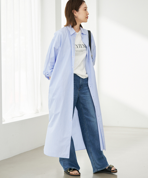 新品　スローブイエナ　トップス　ロングシャツワンピース　ラミーシャツチュニック SLOBE IENA - 新品 スローブイエナ トップス ロングシャツワンピース