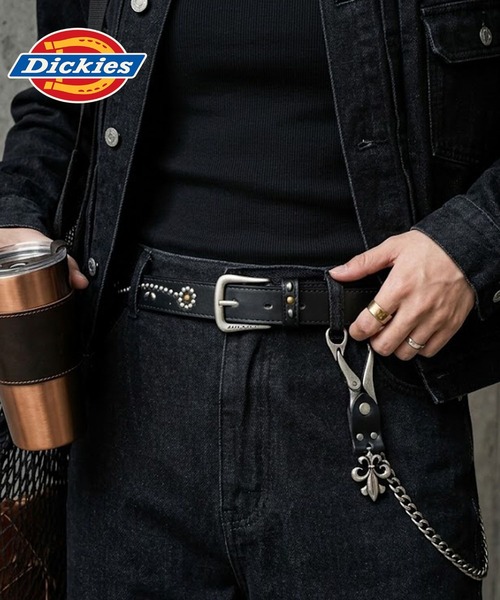 Dickies スタッズ付き ブラックベルト Dickies/ディッキーズ 30mm スタッズベルト｜ファッション通販 SANKO