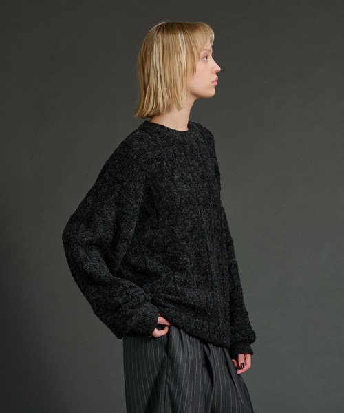 「WETTEMPT」 長袖ニット MEDIUM グレー メンズ_画像2