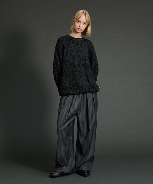 「WETTEMPT」 長袖ニット MEDIUM グレー メンズ_画像7
