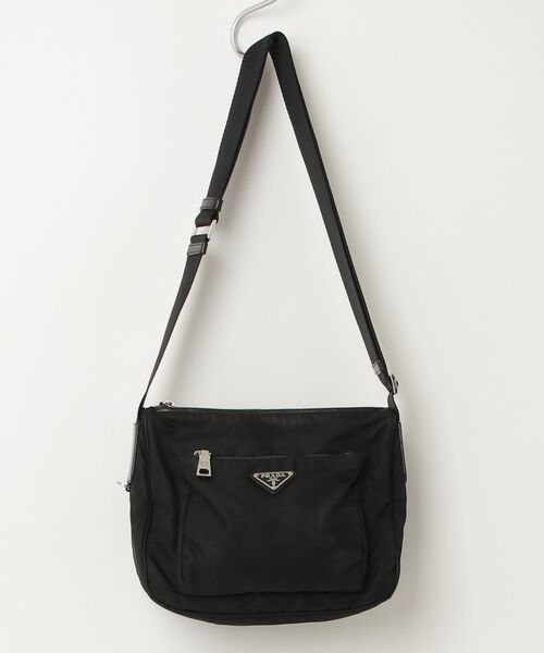 プラダ PRADA ナイロン ショルダー トートバッグ ブラック三角ロゴ PRADA（プラダ） ナイロン 三角ロゴ ショルダーバッグ - ブラック