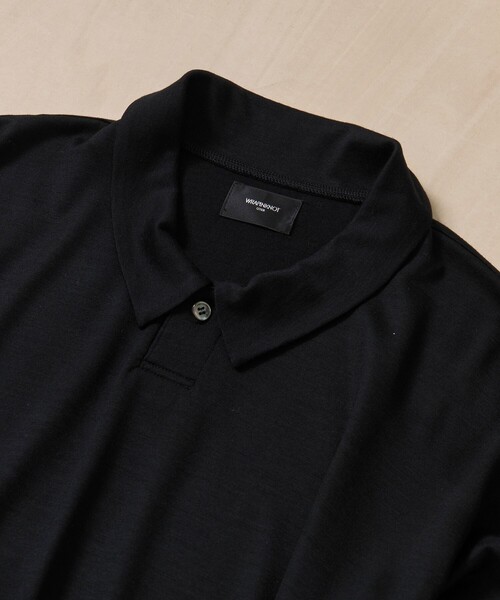 トップス wrapinknot wool POLO-SHIRT / BLACK WRAPINKNOT（ラッピンノット） ポロシャツ 「WRAPINKNOT/ラッピン