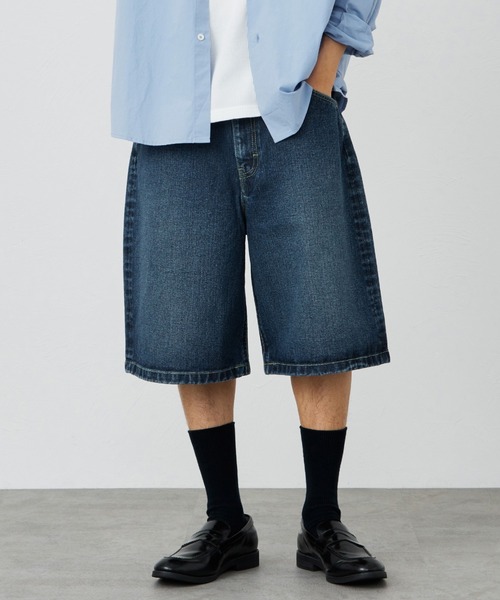 Lee（リー） パンツ ワイドデニムショーツ「ユニセックス」 メンズ
