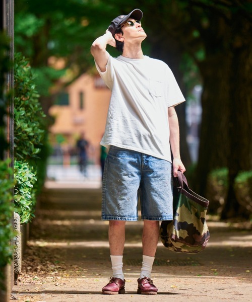 Lee（リー） パンツ ワイドデニムショーツ「ユニセックス」 メンズ