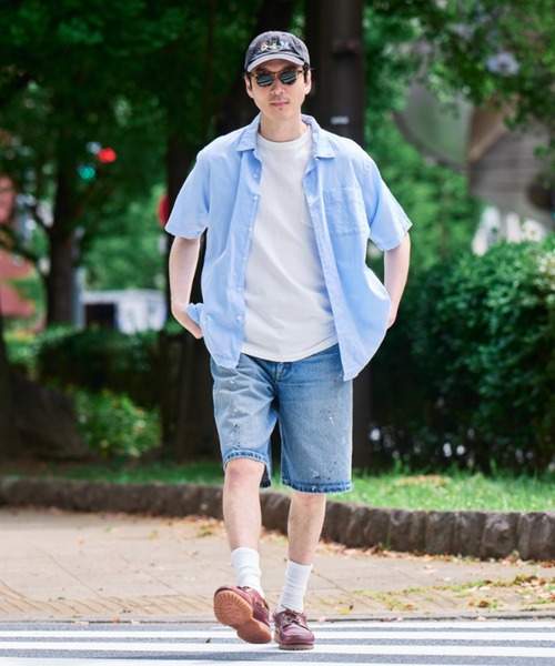 Lee（リー） パンツ ワイドデニムショーツ「ユニセックス」 メンズ