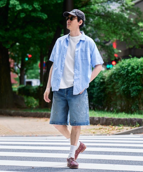 Lee（リー） パンツ ワイドデニムショーツ「ユニセックス」 メンズ