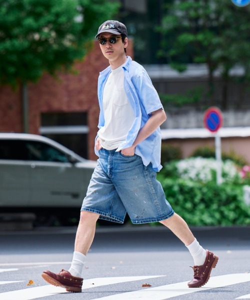 デニムリメイク　ワイドショーツ Lee（リー） パンツ ワイドデニムショーツ「ユニセックス」 メンズ
