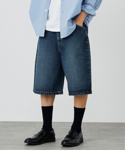 デニムリメイク　ワイドショーツ Lee（リー） パンツ ワイドデニムショーツ「ユニセックス」 メンズ