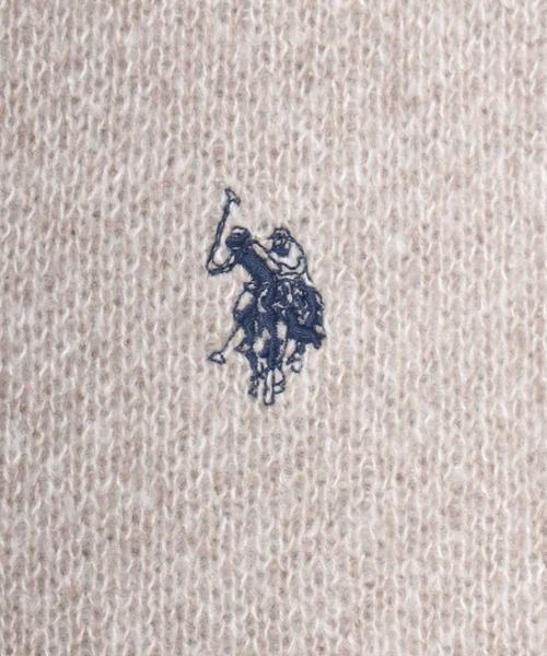 「U.S. POLO ASSN.」 ニットカーディガン LL オートミール メンズ_画像2