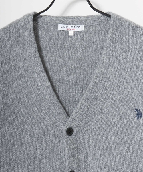 「U.S. POLO ASSN.」 ニットカーディガン LL オートミール メンズ_画像8