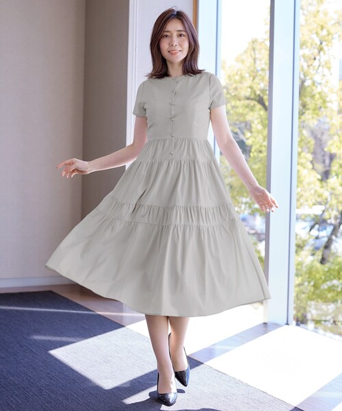 「Tiaclasse」 半袖ワンピース XX-LARGE ブルー レディース_画像2