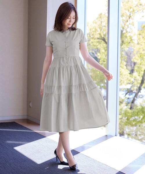 「Tiaclasse」 半袖ワンピース XX-LARGE ブルー レディース_画像8
