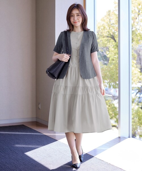 「Tiaclasse」 半袖ワンピース XX-LARGE ブルー レディース_画像9