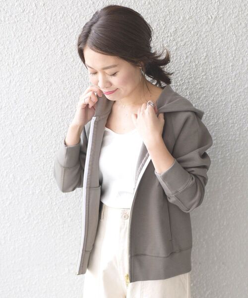 「SHIPS Days」 ジップアップパーカー S~M グレー レディース_画像2