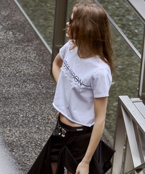 JOSE MOON（ジョゼムーン） tシャツ MINIMUM LOGO TSHIRT with PEARL