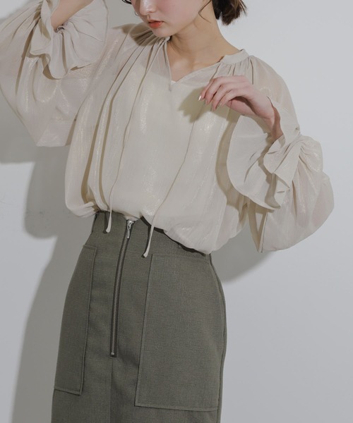 「SENSE OF PLACE by URBAN RESEARCH」 長袖ブラウス ONE グレー レディース_画像2
