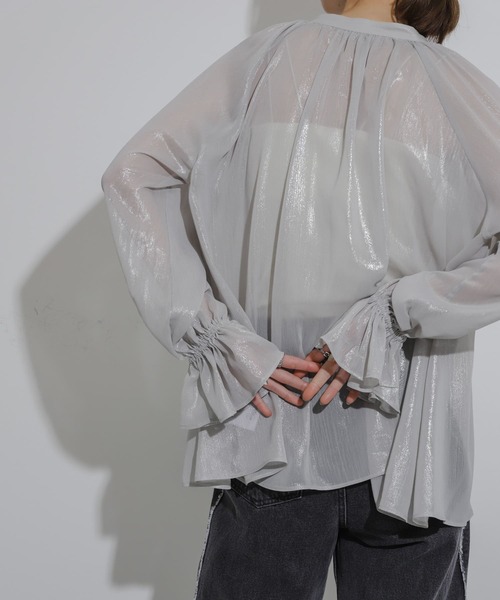 「SENSE OF PLACE by URBAN RESEARCH」 長袖ブラウス ONE グレー レディース_画像9
