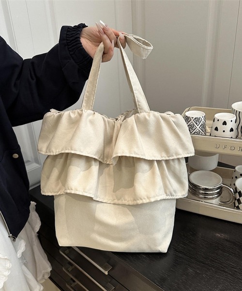 Mignonjour トートバッグ Mignonjour/フリルトートバッグ M2933