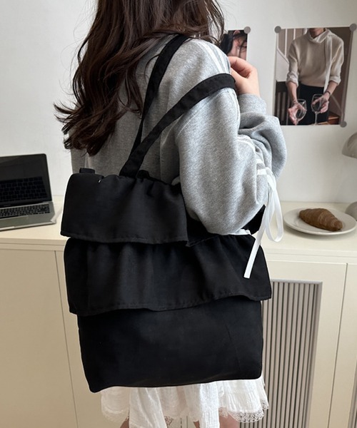 Mignonjour トートバッグ Mignonjour/フリルトートバッグ M2933