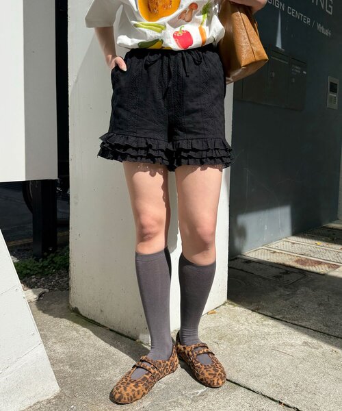 CIAOPANIC（チャオパニック） パンツ コットンレース裾ティアード