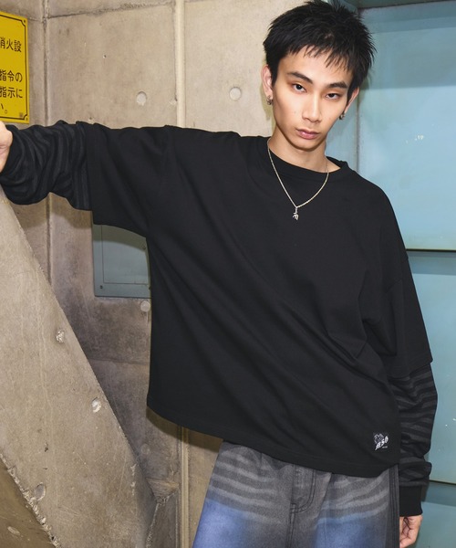 MSG」 長袖Tシャツ M ブラック×ブラック メンズ : ZOZOTOWN Yahoo!店