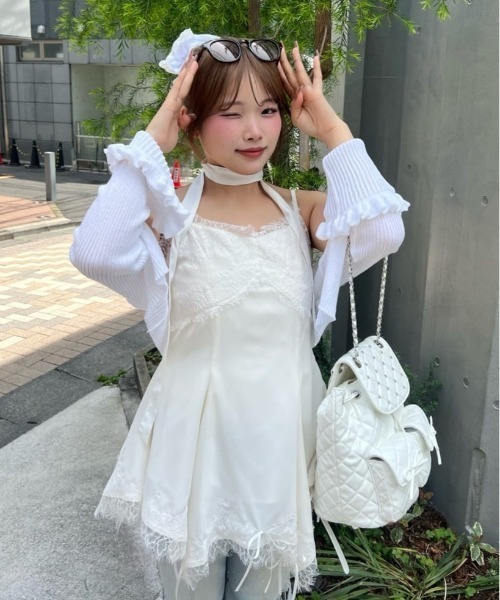 OLIVE des OLIVE（オリーブデオリーブ） チュニック 裾リボンキャミ
