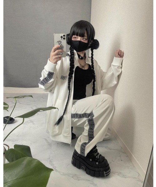 「L.H.P」 「gibous」ジャージパンツ M ホワイト レディース_画像9