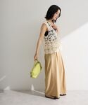 ベスト ジレ レース刺繍ベスト レディースの詳細画像3