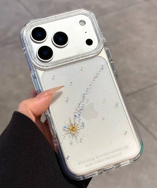 スマホケース きらめき 流れ星 透明 iPhone ケース 13/14.15.16.17