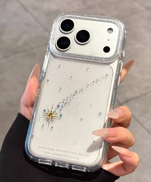 スマホケース きらめき 流れ星 透明 iPhone ケース 13/14.15.16.17